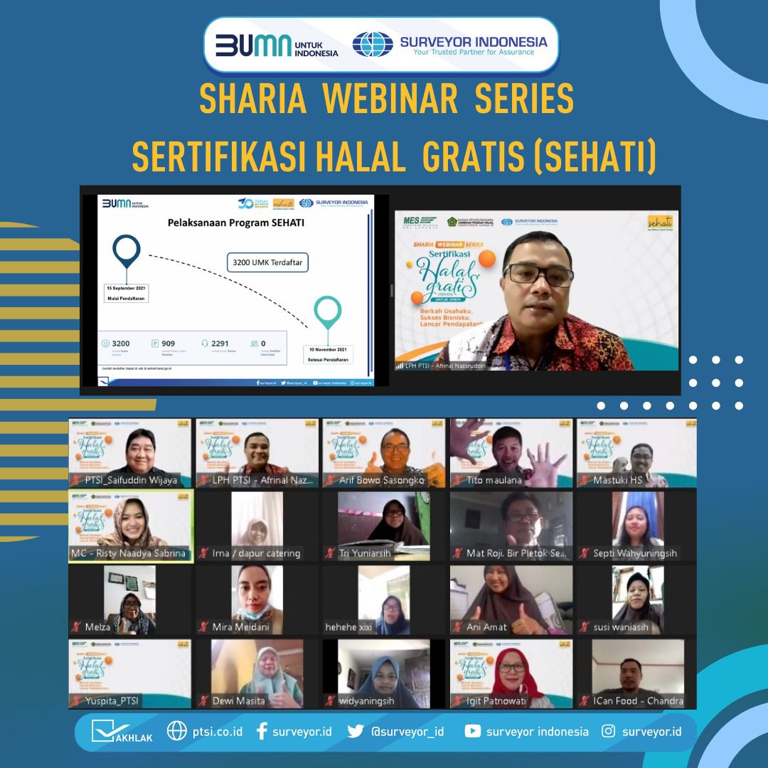 Sharia Webinar Sertifikasi Halal Gratis dari PT Surveyor Indonesia