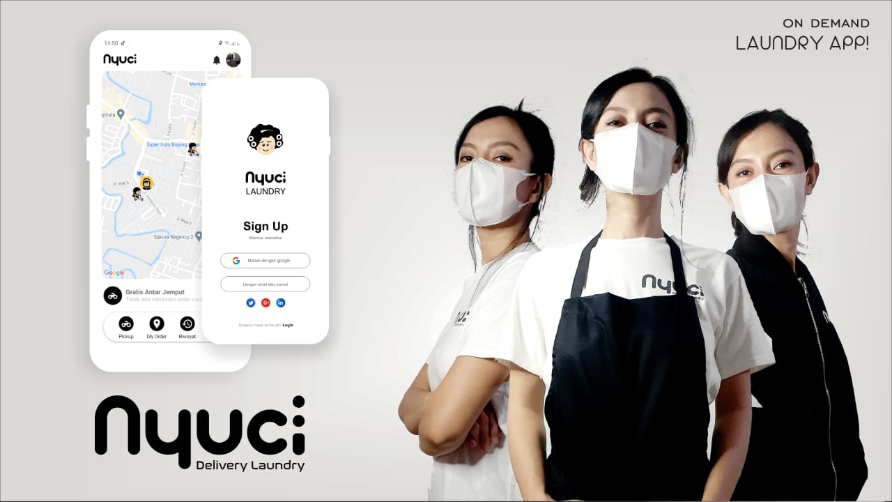 Mencuci baju kini bisa melalui aplikasi.