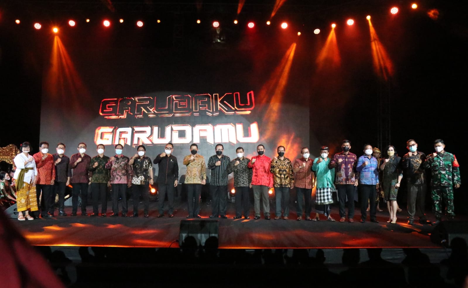 Suasana peluncuran Lagu dan Film Garudaku Garudamu di Denpasar, Bali.