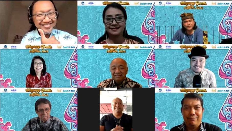 Konferensi pers tentang pelaksanaan Wayang Youth Festival 2021 yang digelar online pada Senin (8/11). 