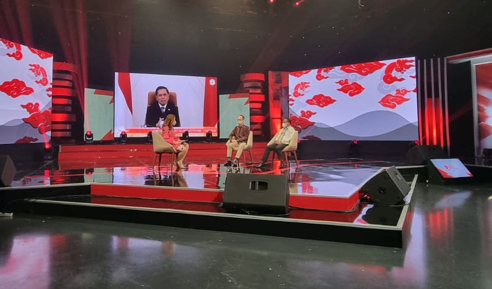 Acara peluncuran kanal berita berbahasa Inggris, Metro Globe Network, Selasa (23/11).