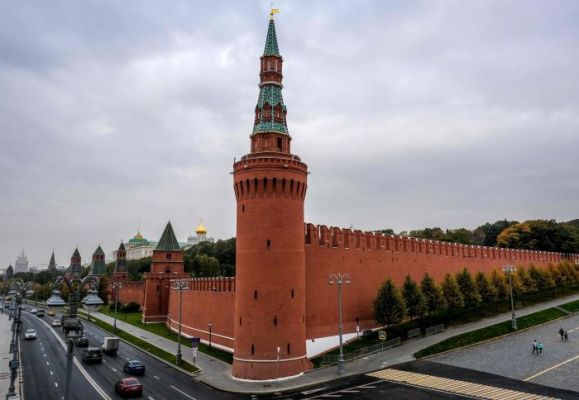 Tembok Kremlin di Moskwa.