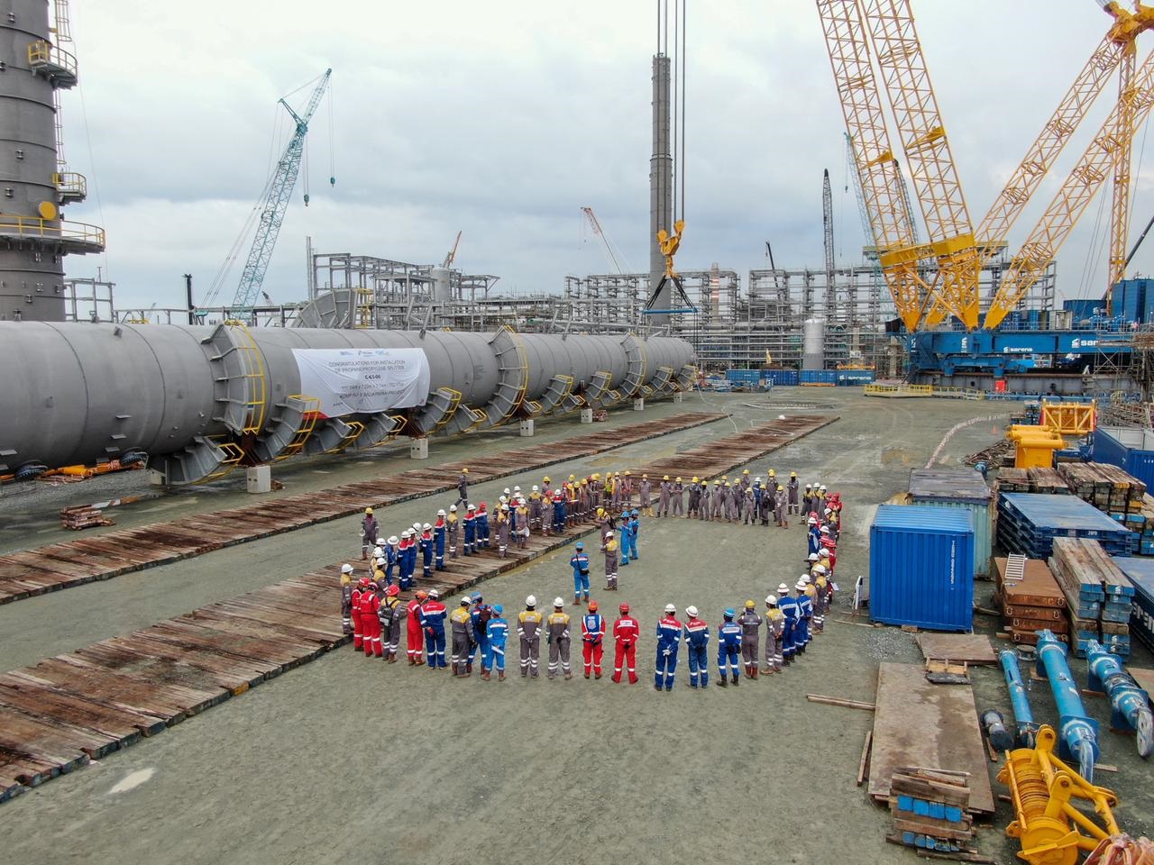 Suasana pasca pemasangan alat di Pertamina Kilang Balikpapan