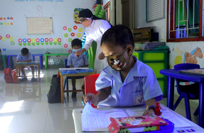 Siswa PAUD di Kota Kupang mengikuti pembelajaran tatap muka terbatas.