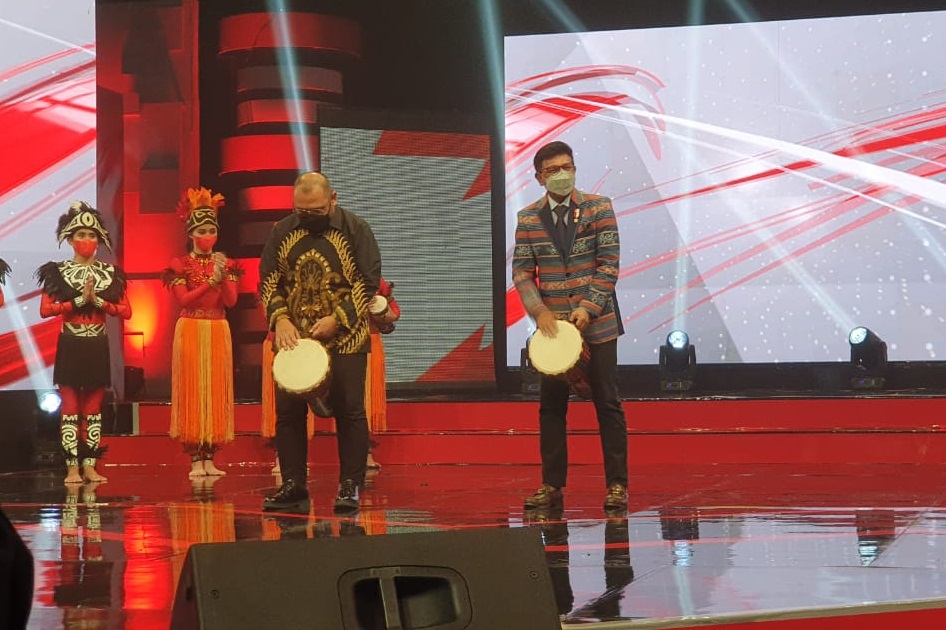 Acara peluncuran kanal berita berbahasa Inggris, Metro Globe Network, Selasa (23/11).