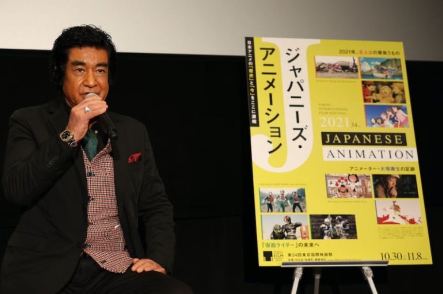 Pemeran Kamen Rider pertama, Hiroshi Fujioka, dalam bincang-bincang Festival Film Internasional Tokyo (TIFF).