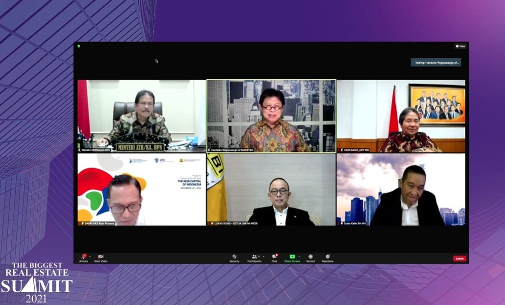 Menteri ATR/BPN Sofyan Dkalil menjadi pembicara talkshow yang digelar dalam rangkaian The Biggest Real Estate Summit 2021.