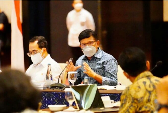 Menkominfo Johny G Plate dalam rakor Presidensi G-20 Indonesia