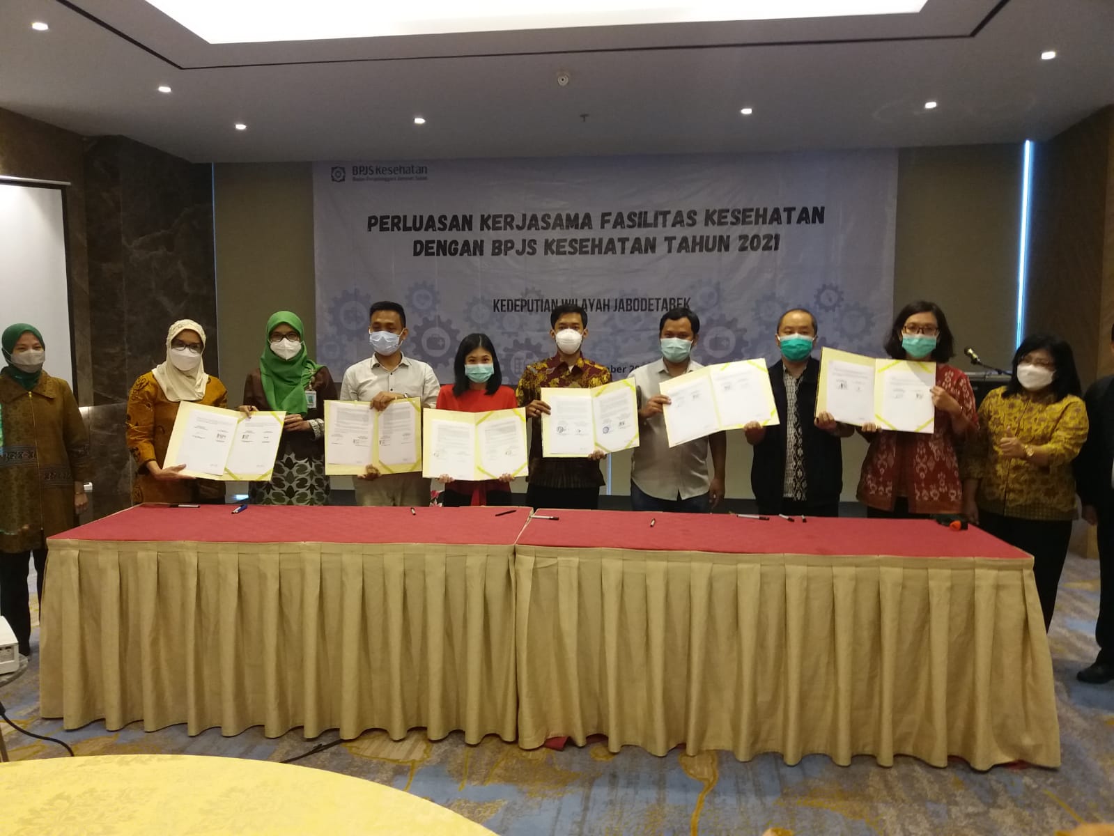 Kegiatan penandatanganan Perjanjian Kerja Sama antara BPJS Kesehatan dengan 66 Fasilitas Kesehatan, Senin (1/11).