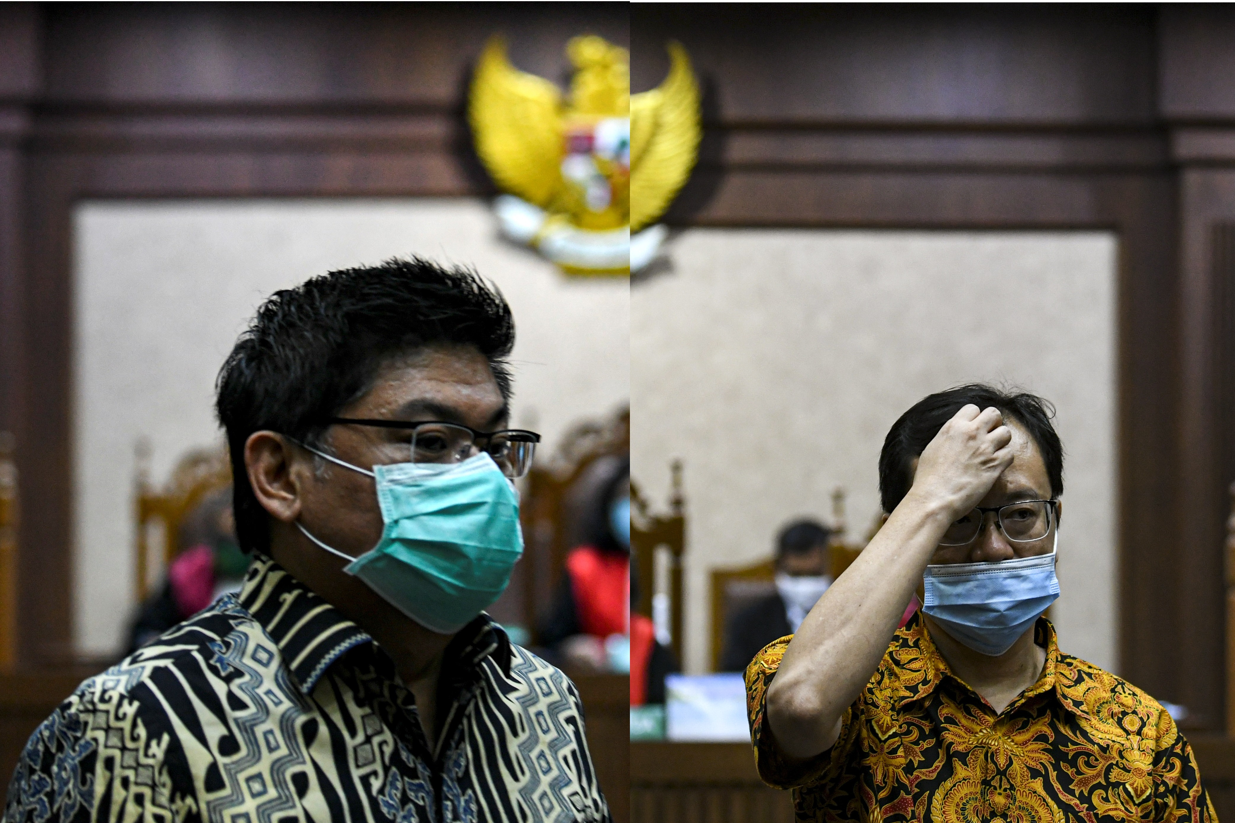 Komisaris Utama PT Trada Alam Minera Tbk (TRAM) Heru Hidayat (kiri) dan Direktur Utama PT Hanson Internasional Tbk Benny Tjokrosaputro