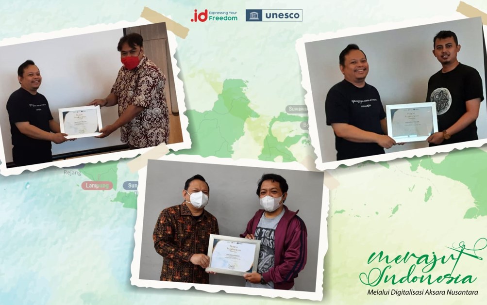 Pemberian penghargaan untuk komunitas aksara Jawa, Sunda, dan Bali.