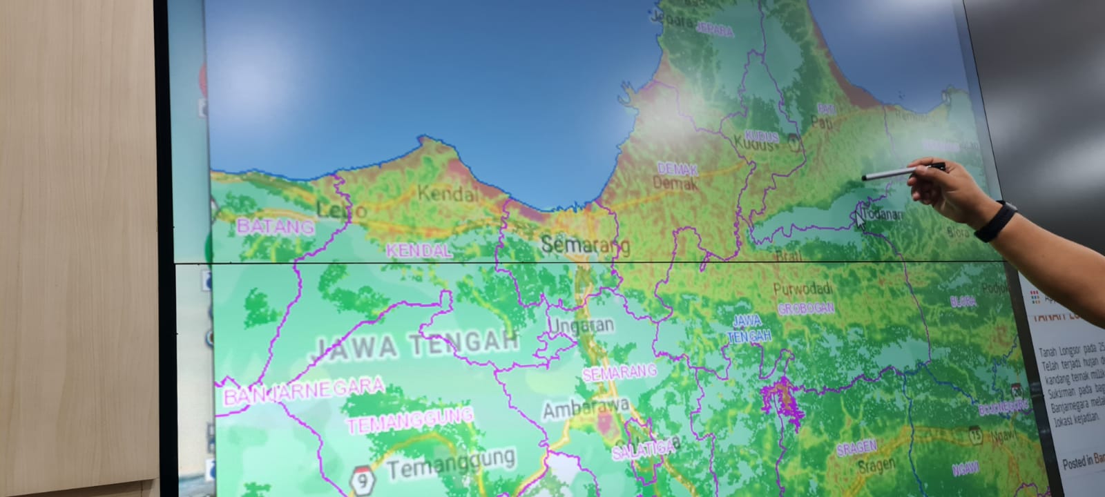 Badan Penanggulangan Bencana Daerah (BPBD) Provinsi Jateng menunjukkan wilayah Jateng yang rawan bencana alam.