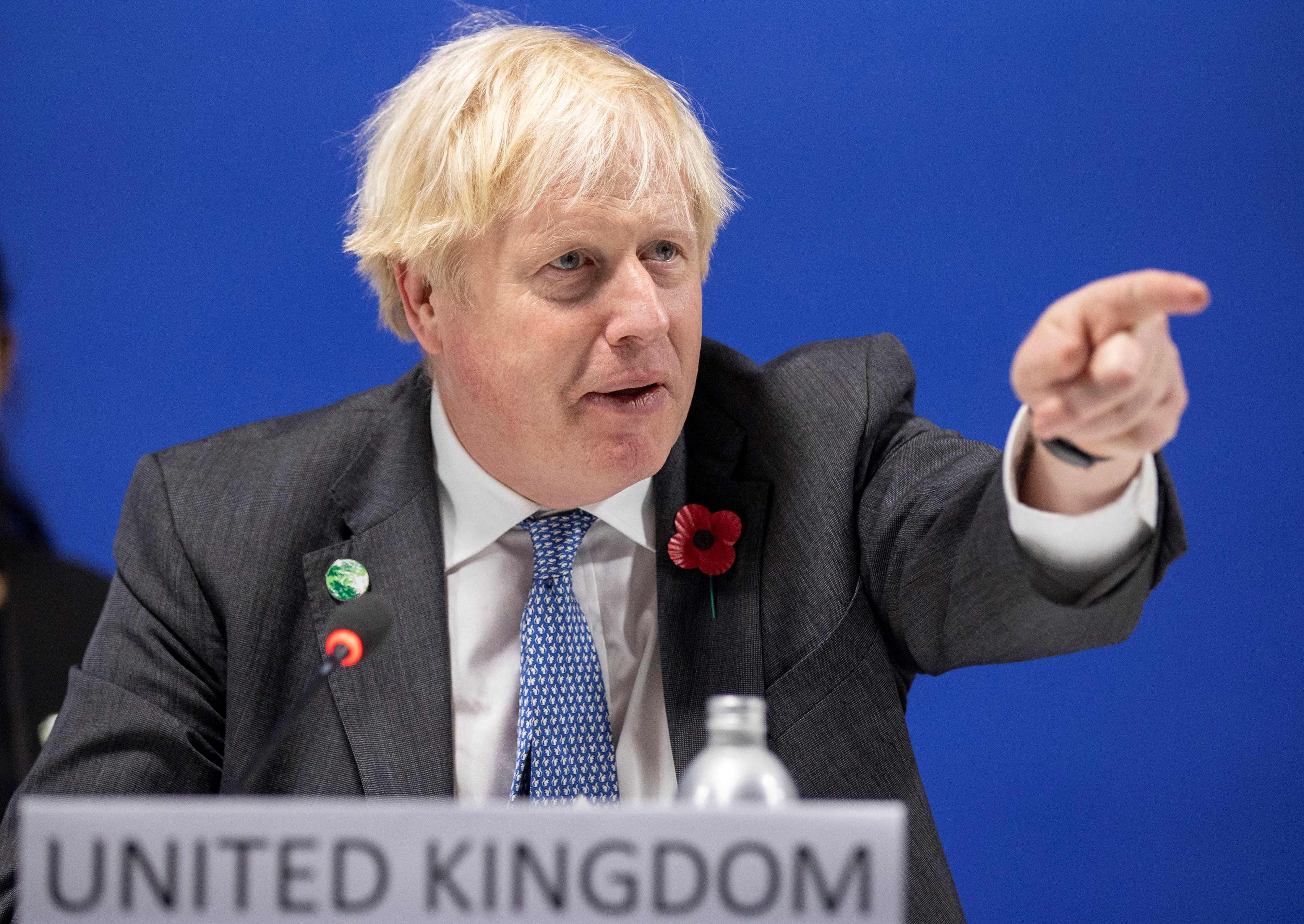 PM Inggris  Boris Johnson menjadi pembicara di COP26 UN Climate Change Conference, Glasgow, Scotlandia, Senin (1/11).
