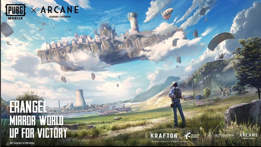 Poster kerja sama antara PUBG Mobile dan serial Arcane