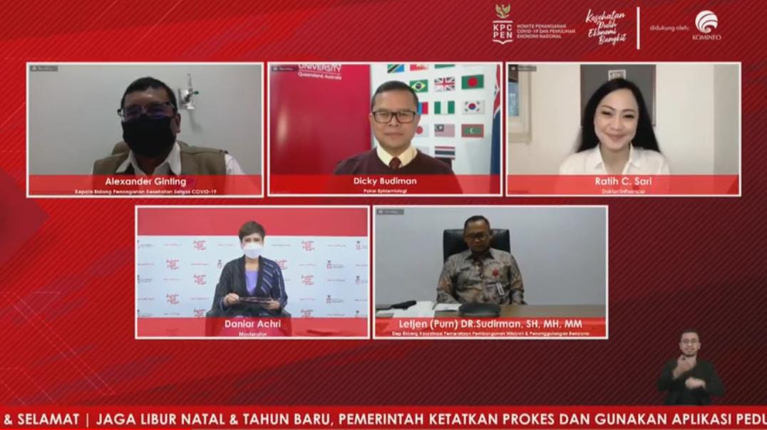 Dialog dari Media Center Forum Merdeka Barat 9 (FMB 9) - KPCPEN, Selasa (30/11) bertema Tunda Liburan untuk Keselamatan Bersama.