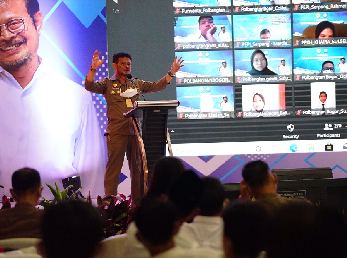 Menteri Pertanian Syahrul Yasin Limpo memberikan kuliah umum di Kampus Politeknik Pembangunan Pertanian (Polbangtan) Bogor.