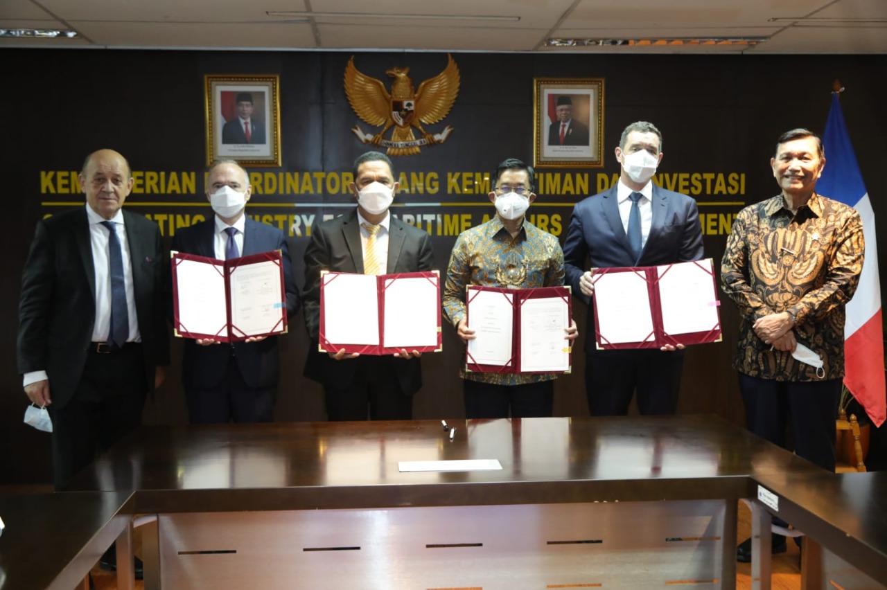 Penandatangan LoI antara Indonesia dna Prancis mengenai transisi energi.