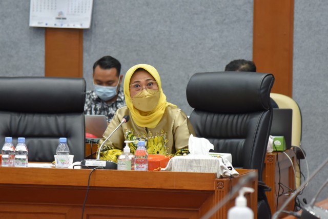 Wakil Ketua Komisi X DPR RI Hetifah Sjaifudian saat mengikuti RDPU Komisi X DPR RI dengan pengurus LADI, di Gedung Nusantara I, Jakarta.