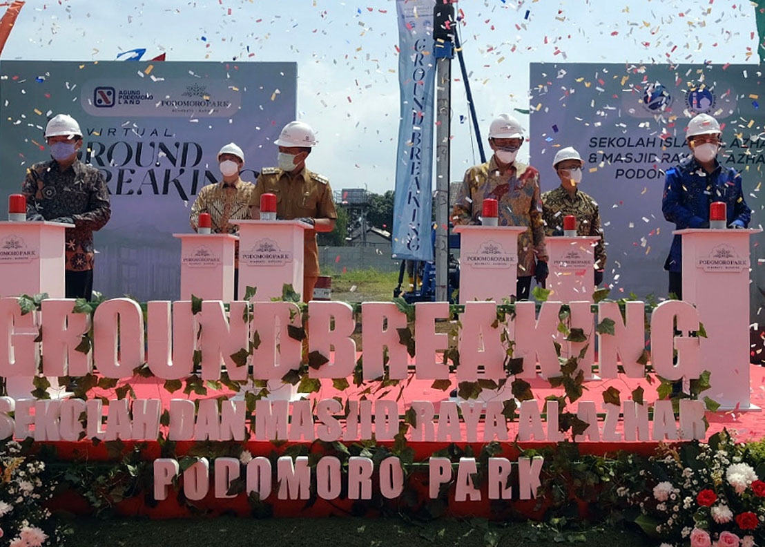 Peresmin pembangunan masjid dan sekolah internasional di Podomoro Park Bandung