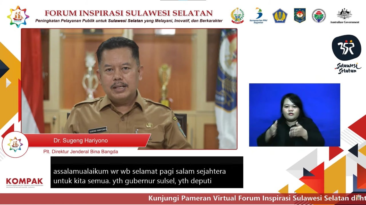 Forum Inspirasi Sulawesi Selatan bertema Peningkatan Pelayanan Publik untuk Sulawesi Selatan yang Melayani, Inovatif, dan Berkarakter.