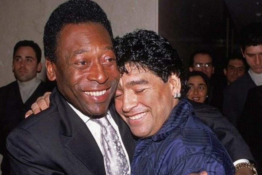 Pele bersama Diego Maradona
