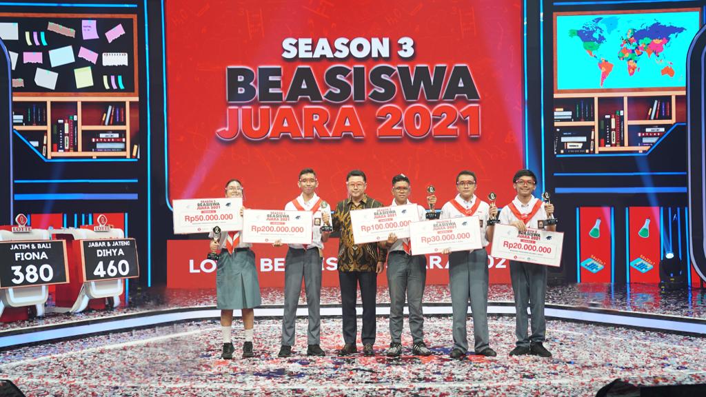 Lima pelajar yang meraih Lotte Beasiswa Juara Season 3.