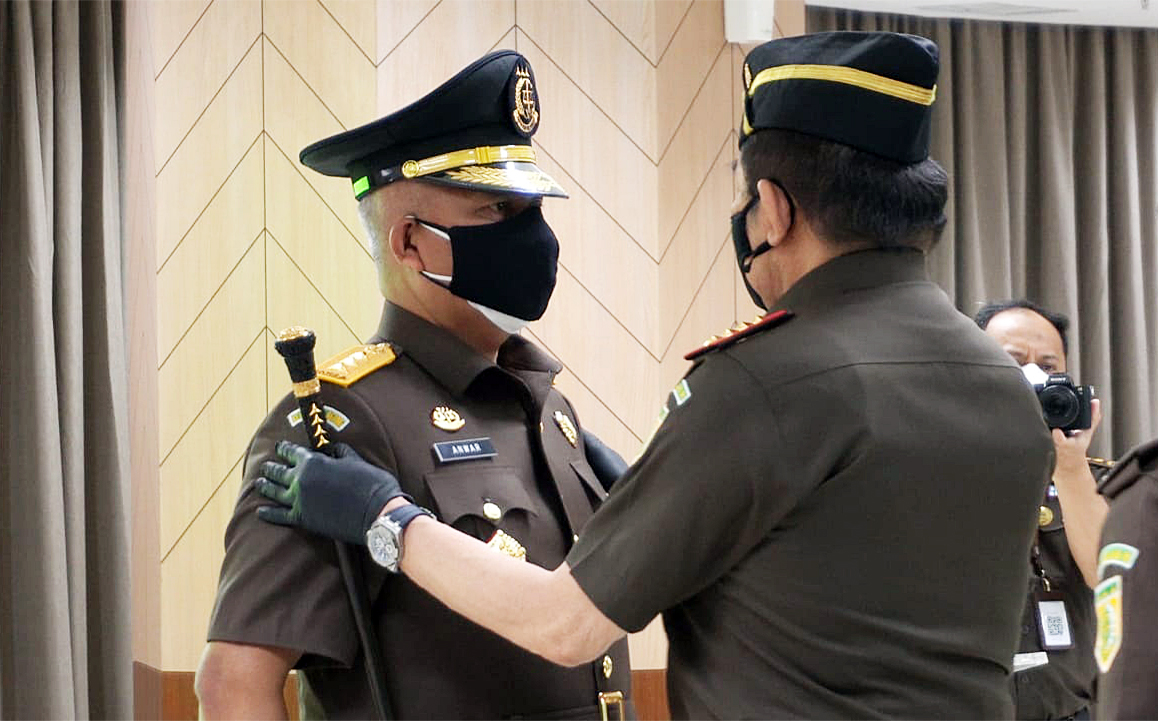 Pelantikan jampidmil Laksanman Muda TNI Anwar Saadi