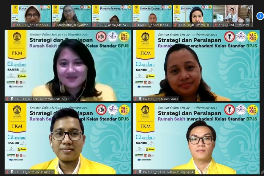 Webinar Program Studi Kajian Administrasi Rumah Sakit Fakultas Kesehatan Masyarakat Universitas Indonesia.