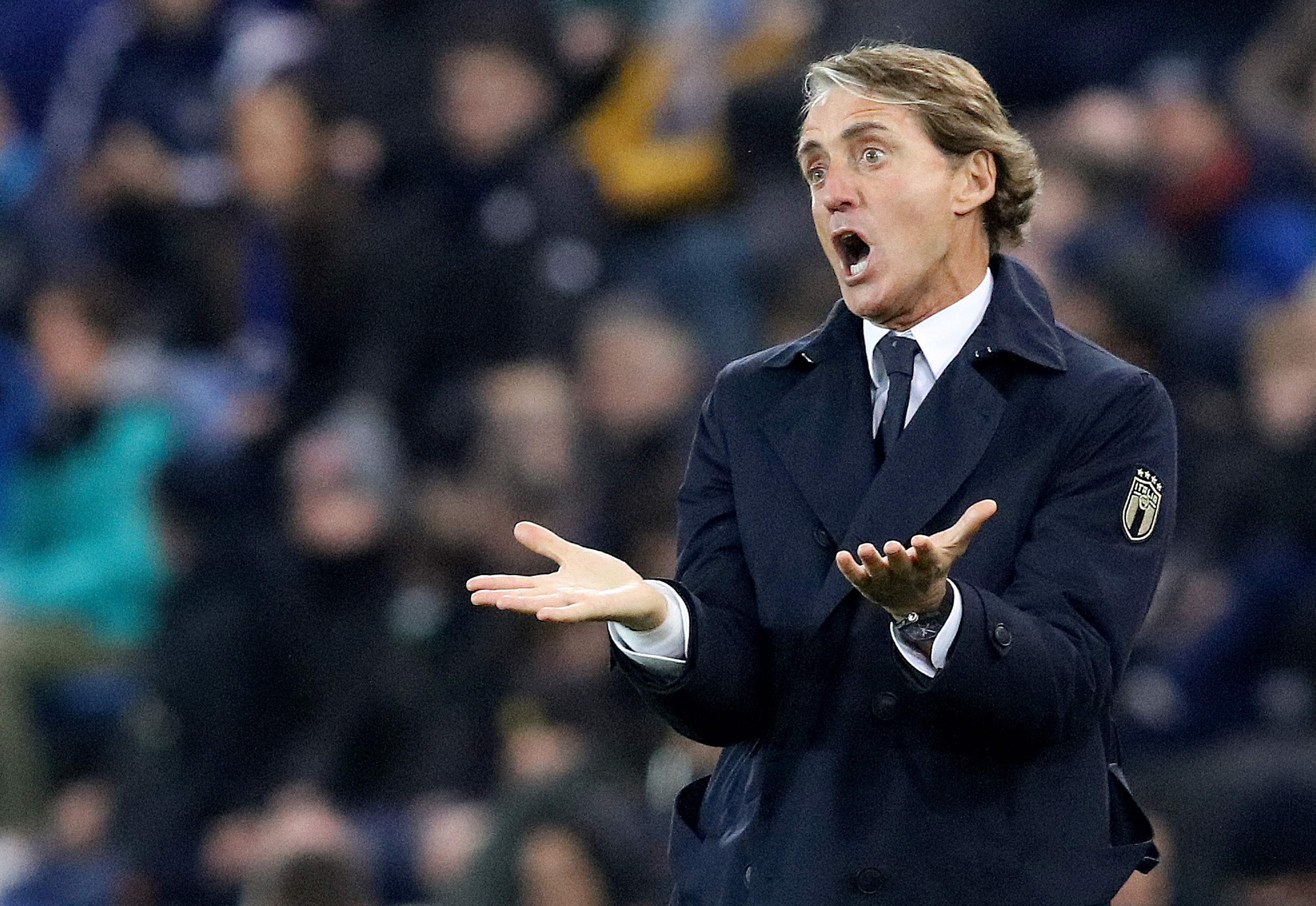 Pelatih timnas Italia Roberto Mancini