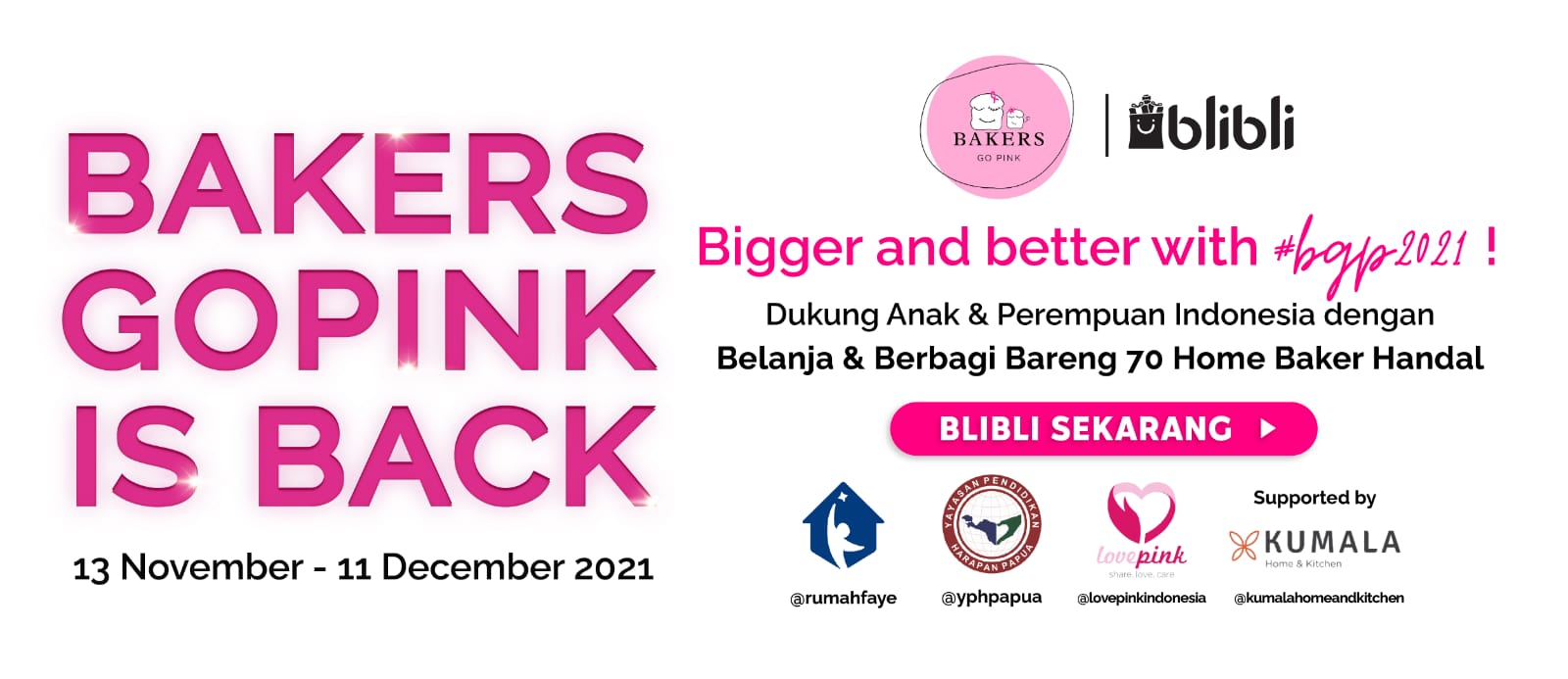 Kolaborasi Bakers Go Pink X Blibli dakan perlindungan anak dan pemberdayaan perempuan