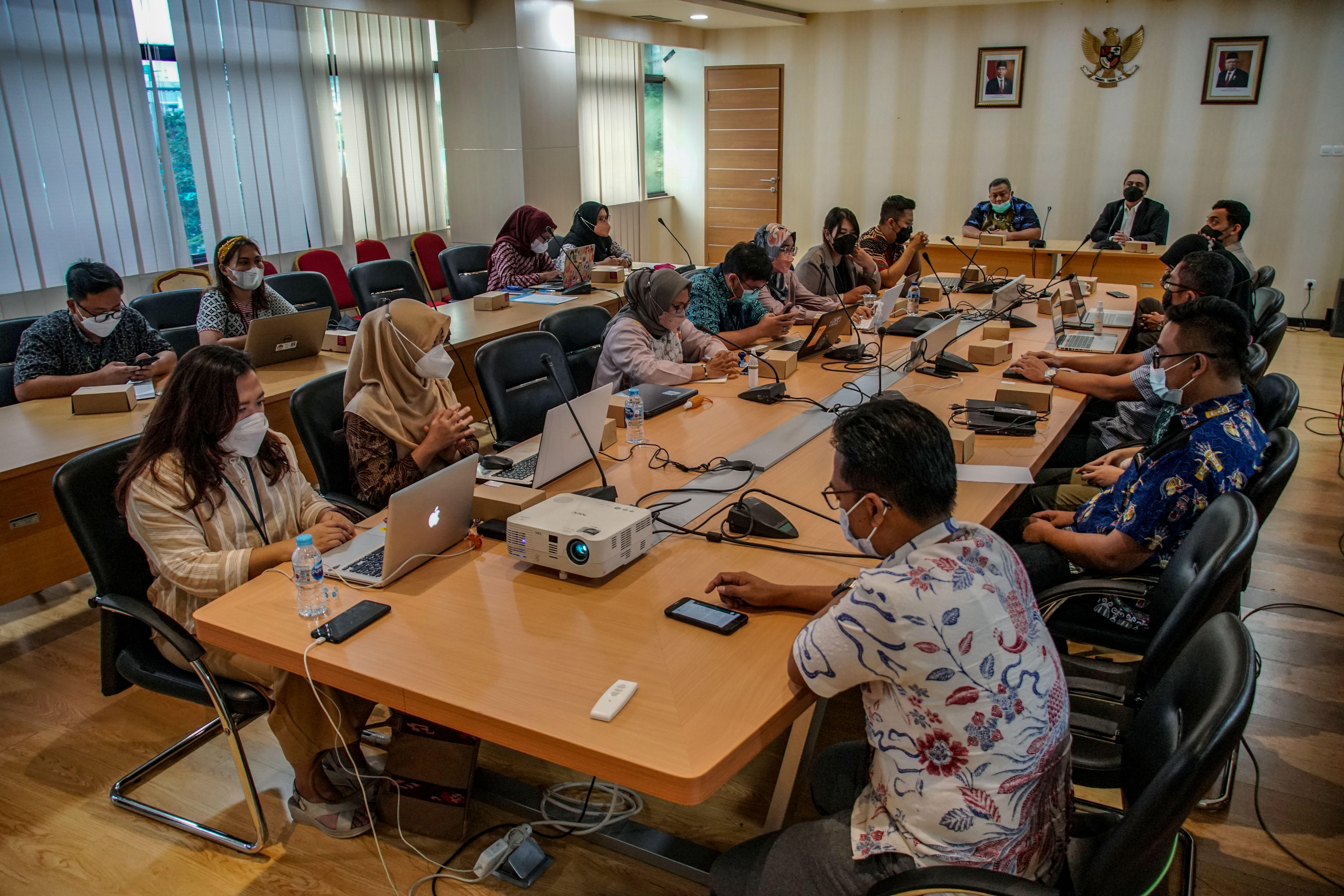 Suasana bimbingan teknis kehumasan dan jurnalistik di Kantor Kemenkop UKM, Kuningan, Jakarta Selatan, Rabu (24/11/2021)