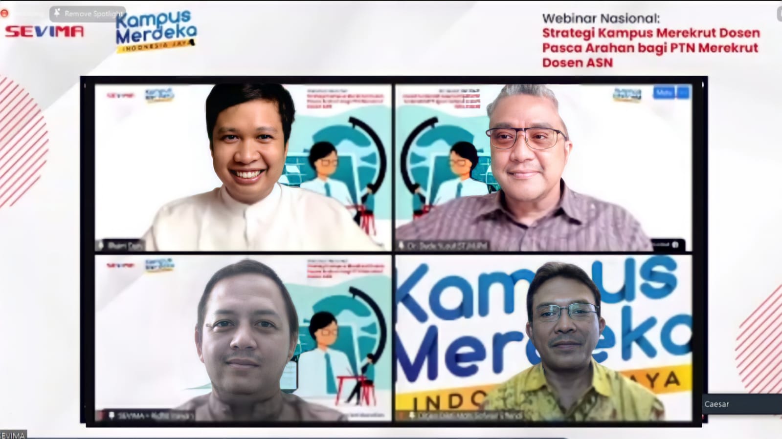 Webinar Komunitas SEVIMA yang membahas soal dosen
