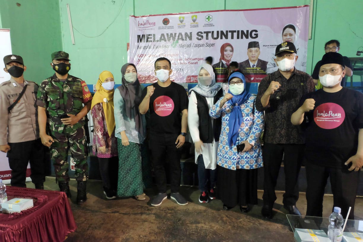 Kegiatan Gerakan Melawan Stunting dilaksanakan di Desa Cisempur, Kecamatan Jatinangor, Sumedang, Jawa Barat, pada Kamis (2/12).