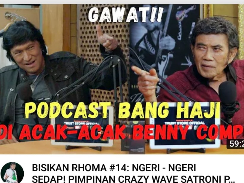 Kanal Rhoma Irama Official di Youtube.