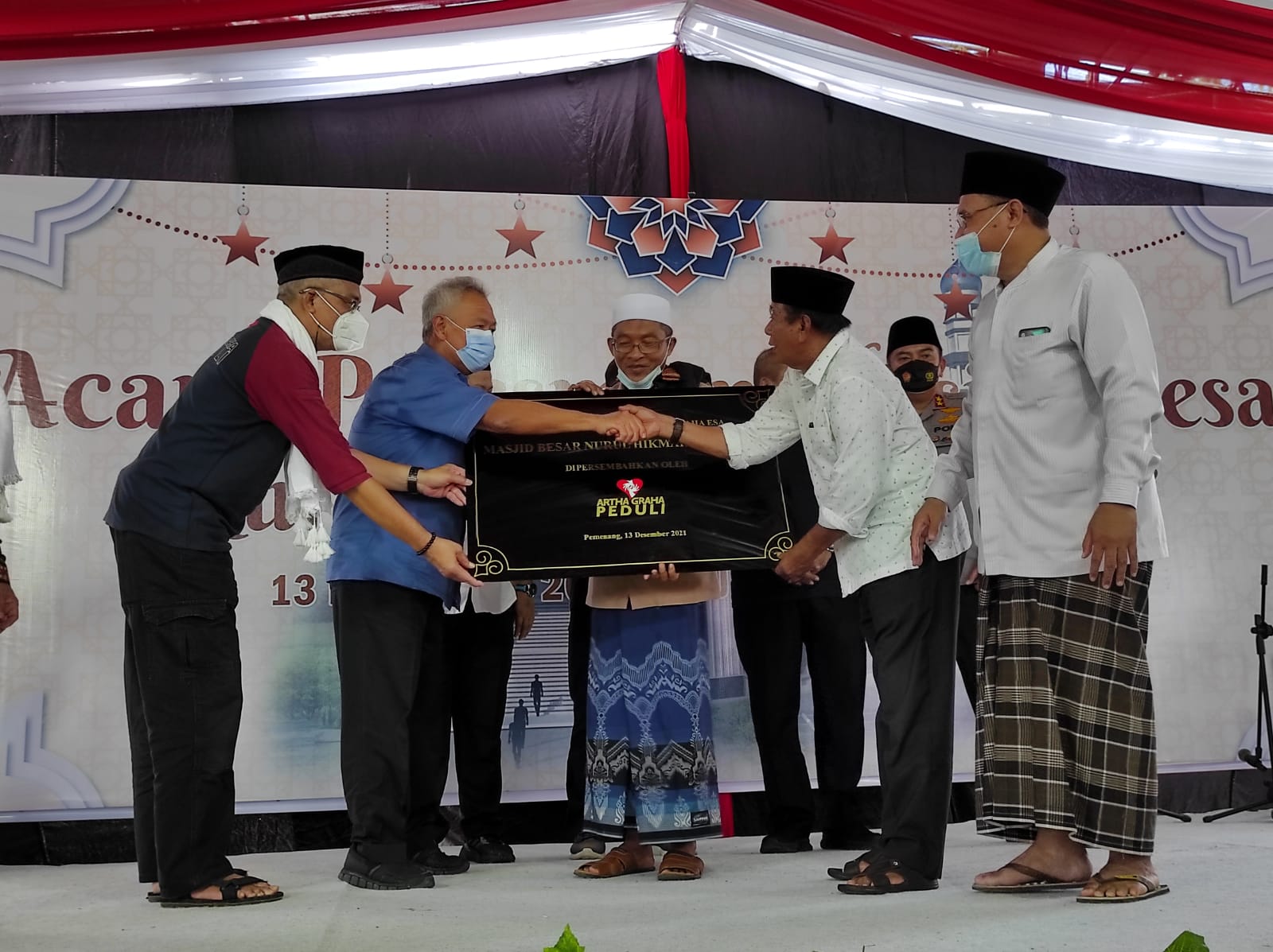 Peresmian Masjid Besar Nurul Hikmah yang digelar di Pemenang Kabupaten Lombok Utara (KLU), NTB, pada Senin (13/12).