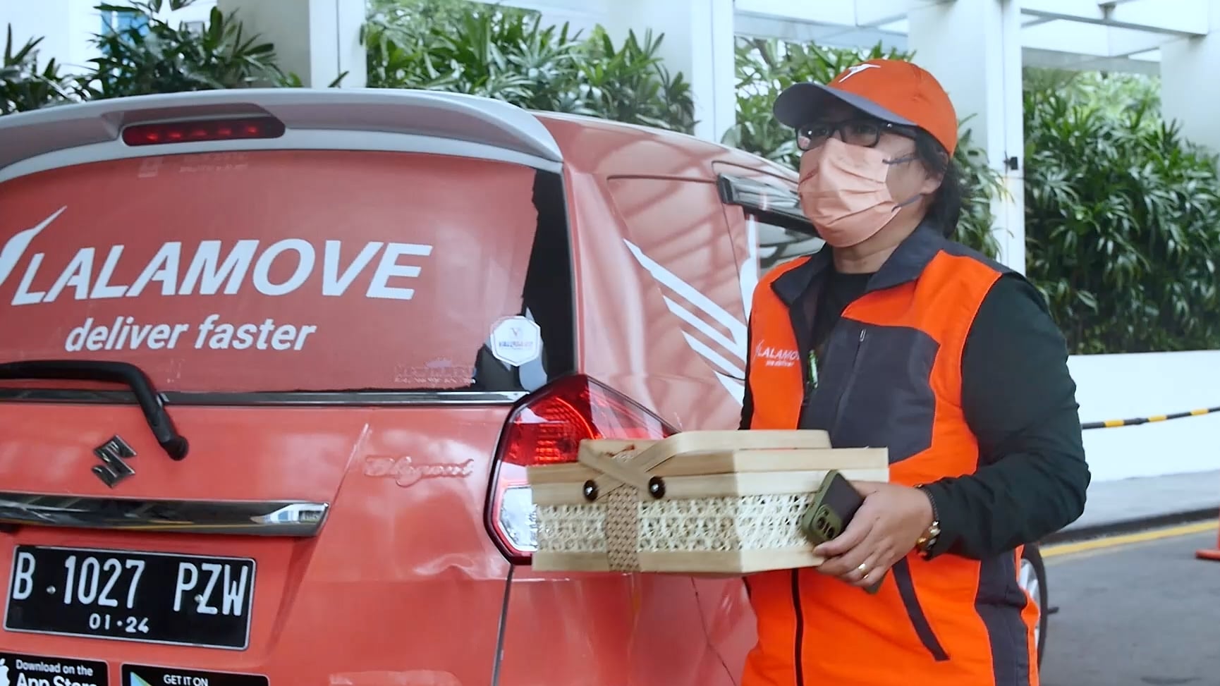 Ilustrasi pengiriman paket instan