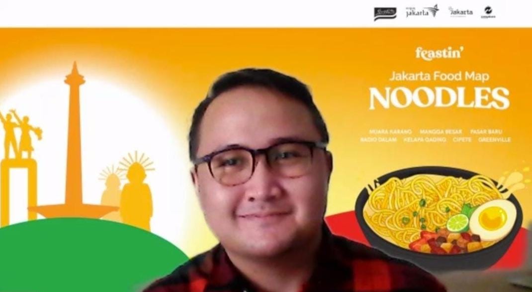 Pegiat kuliner, Kevindra Soemantri dalam peluncuran Jakarta Food Map: Noodles.