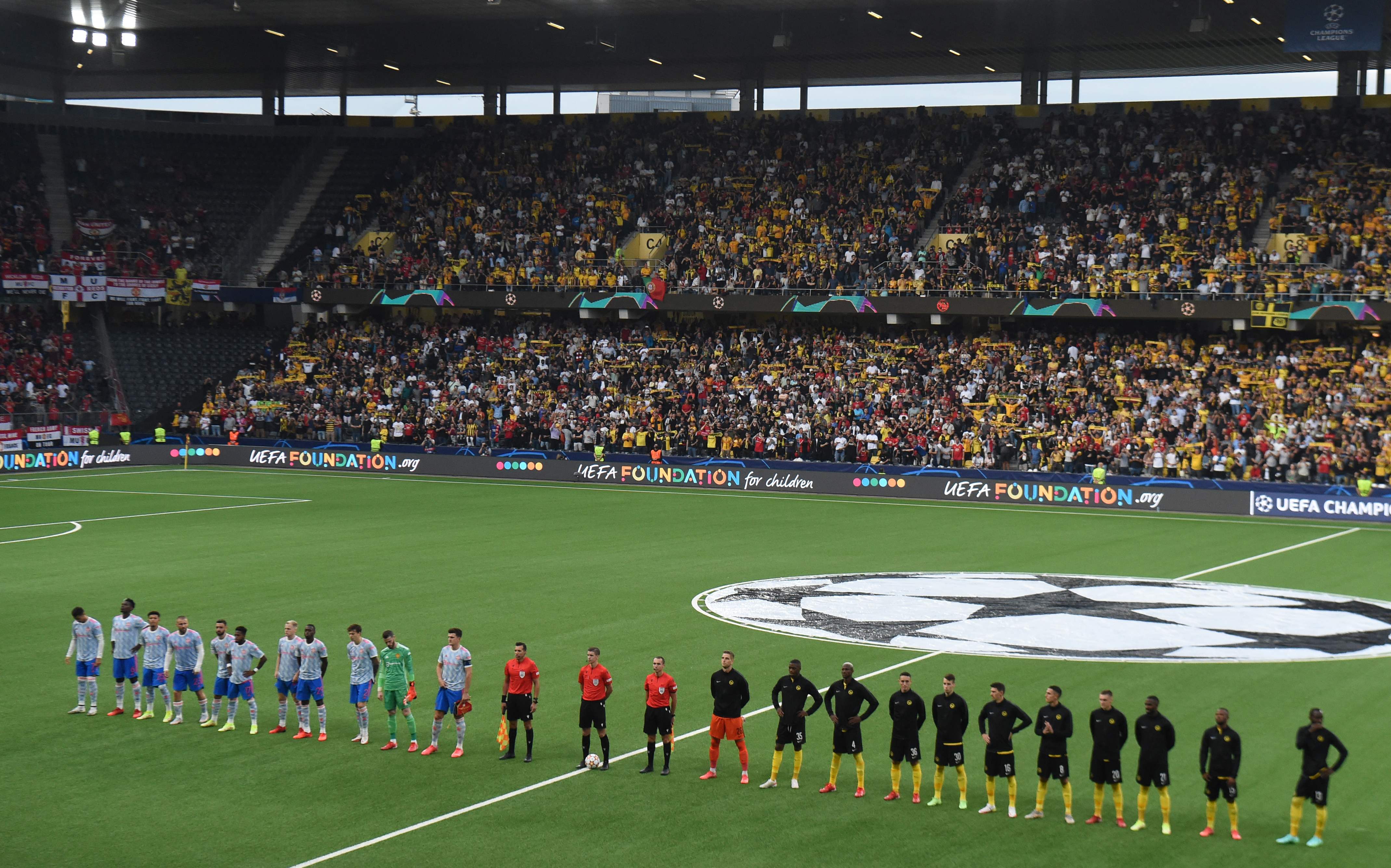 Laga Liga Champions antara Young Boys dan MU di Stadion Wankdorf, Bern Austria, 14 September lalu.