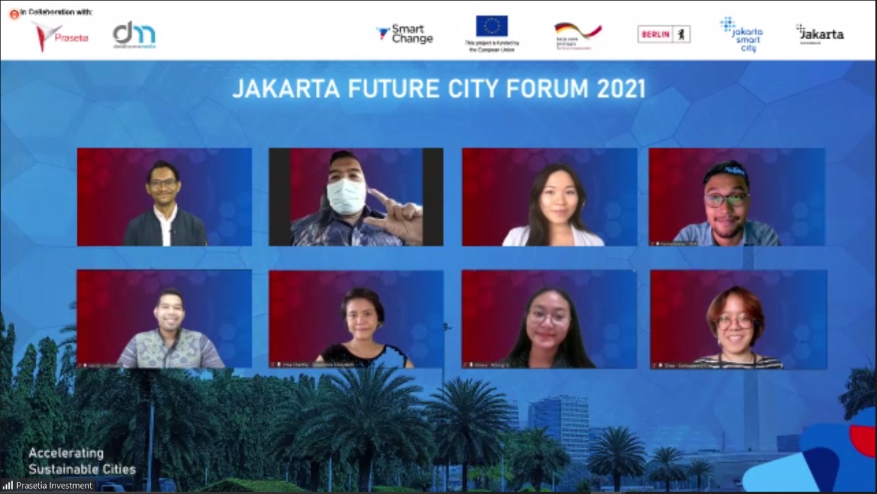 Acara Jakarta Future City Forum 2021 yang digelar secara virtual.