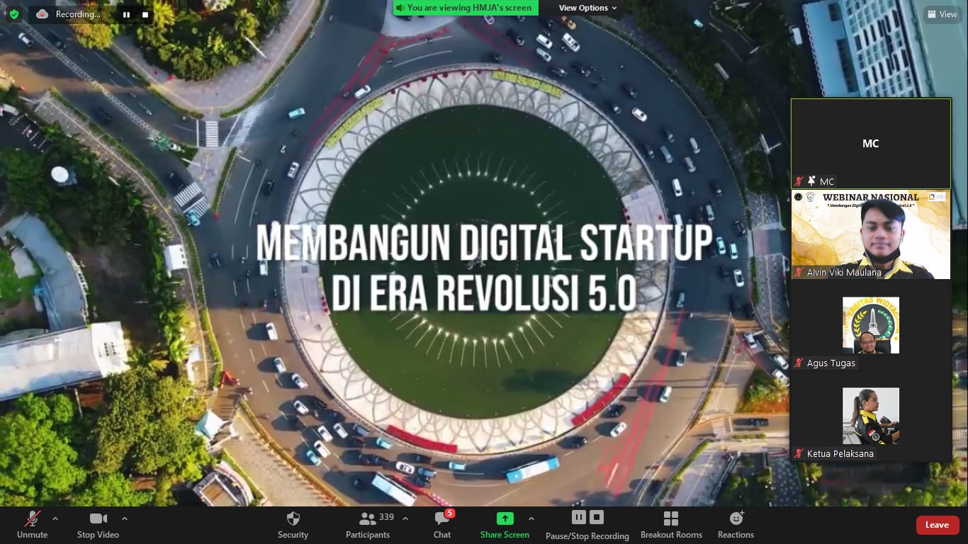Webnar Univertas Widyagama Malang bertema Membangun Digital Start Up Era Revolusi 5.0, Sabtu (4/12)