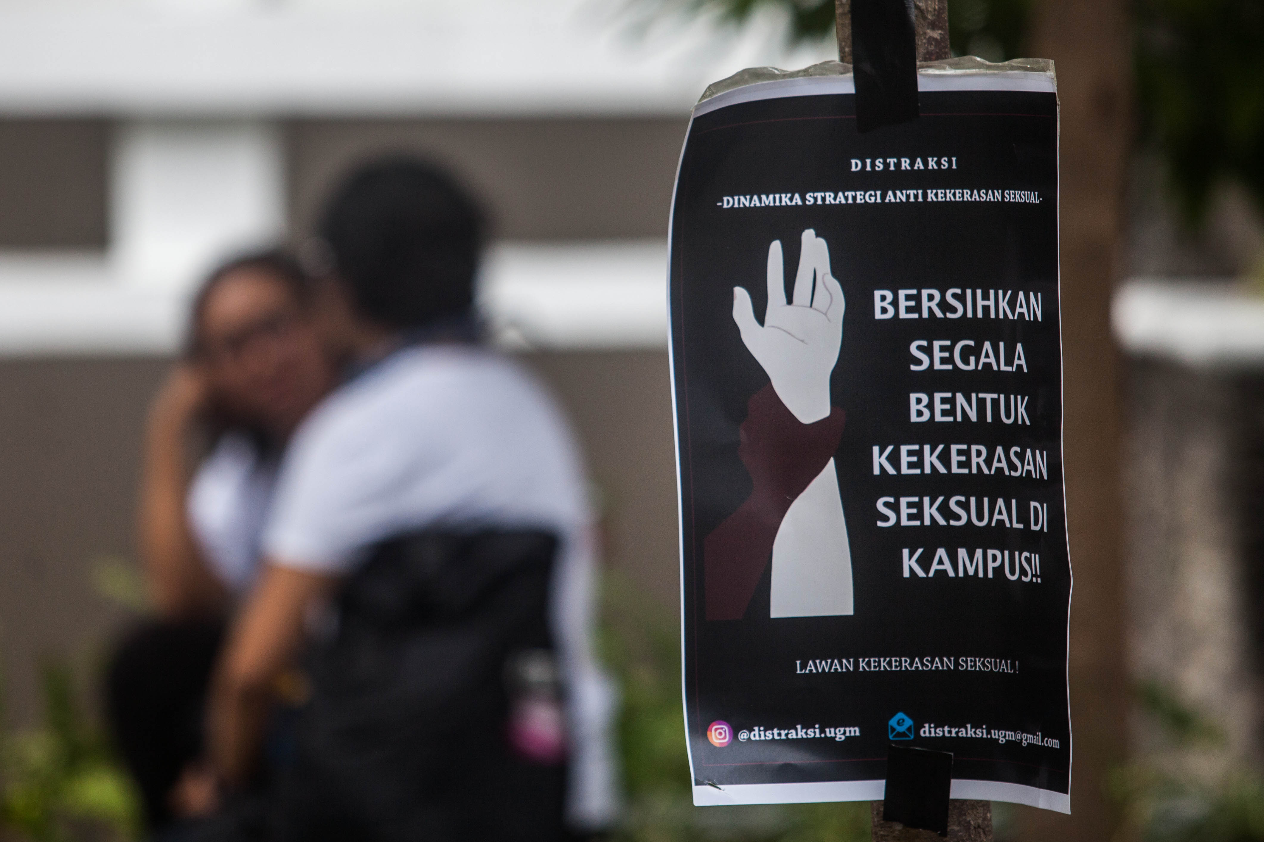 Seruan untuk menghentikan segala bentuk kekerasan seksual di kampus UGM, Yogyakarta, beberapa waktu lalu.