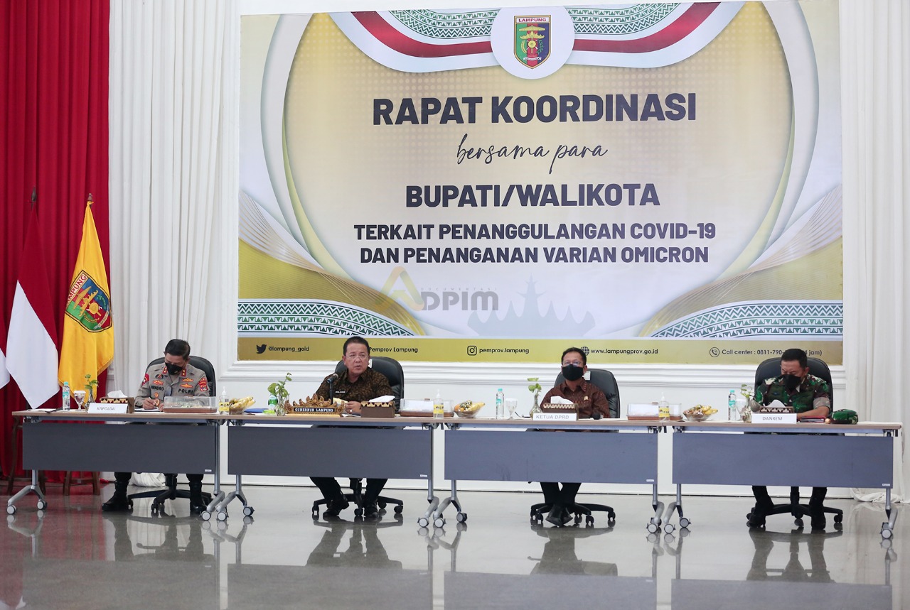 Rapat Koordinasi Penanggulangan Covid-19 di Provinsi Lampung.