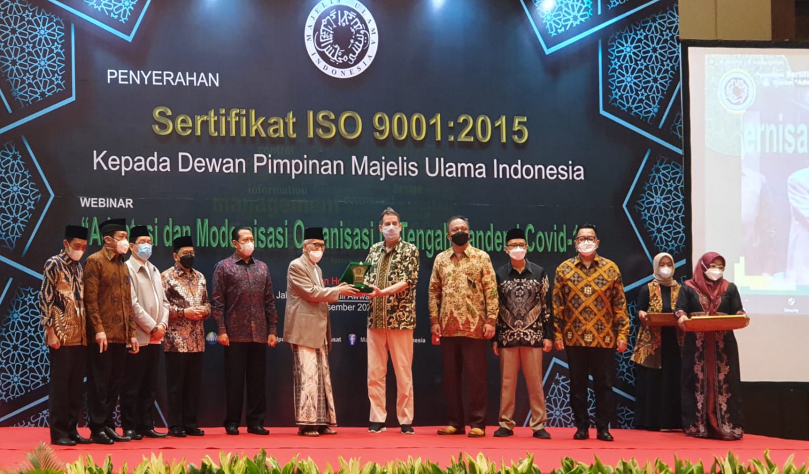 MUI kembali berhasil mempertahankan sertifikasi ISO 9001:2015 dari Worldwide Quality Assurance (WQA).