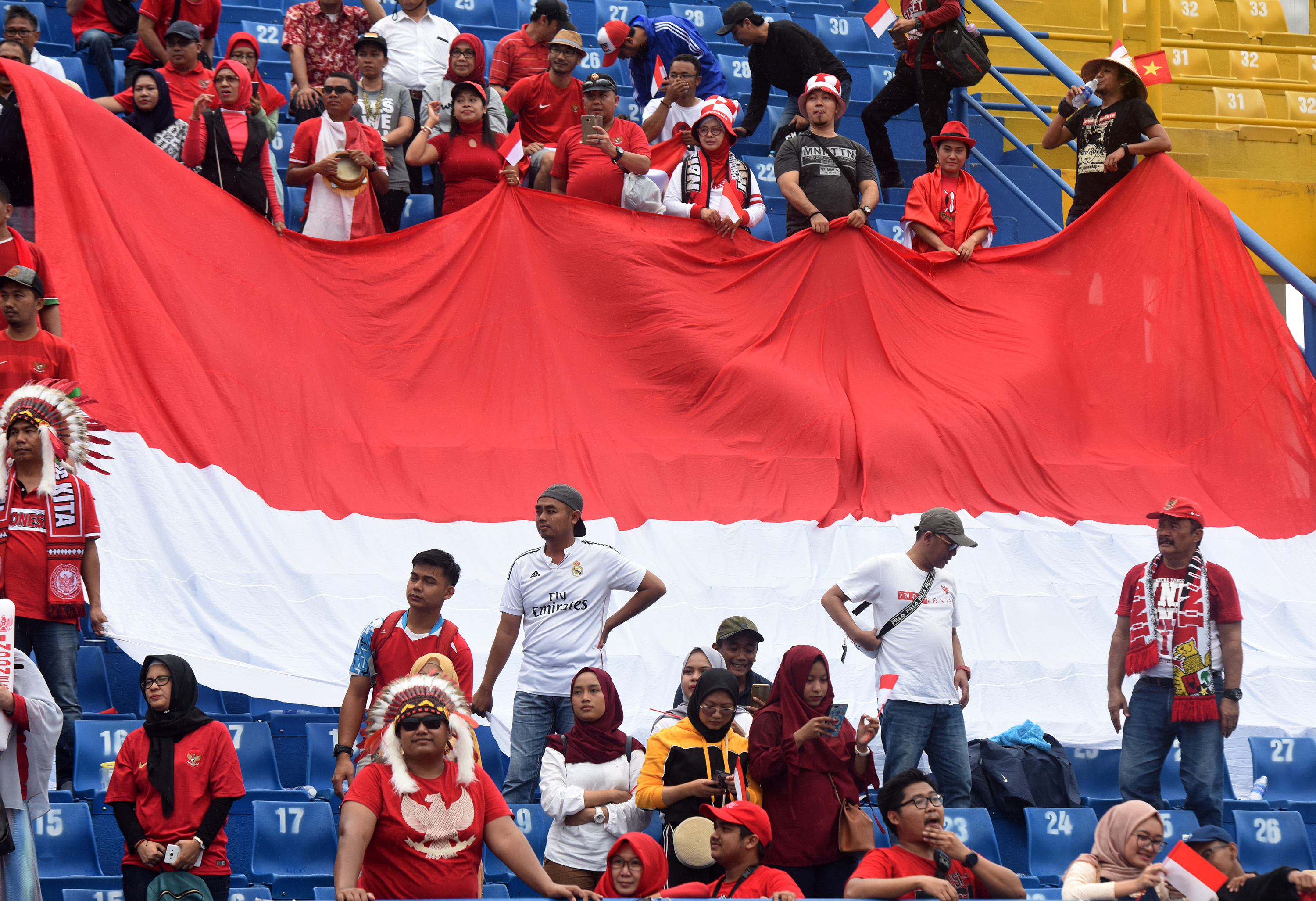 Suporter timnas Indonesia (ilustrasi).