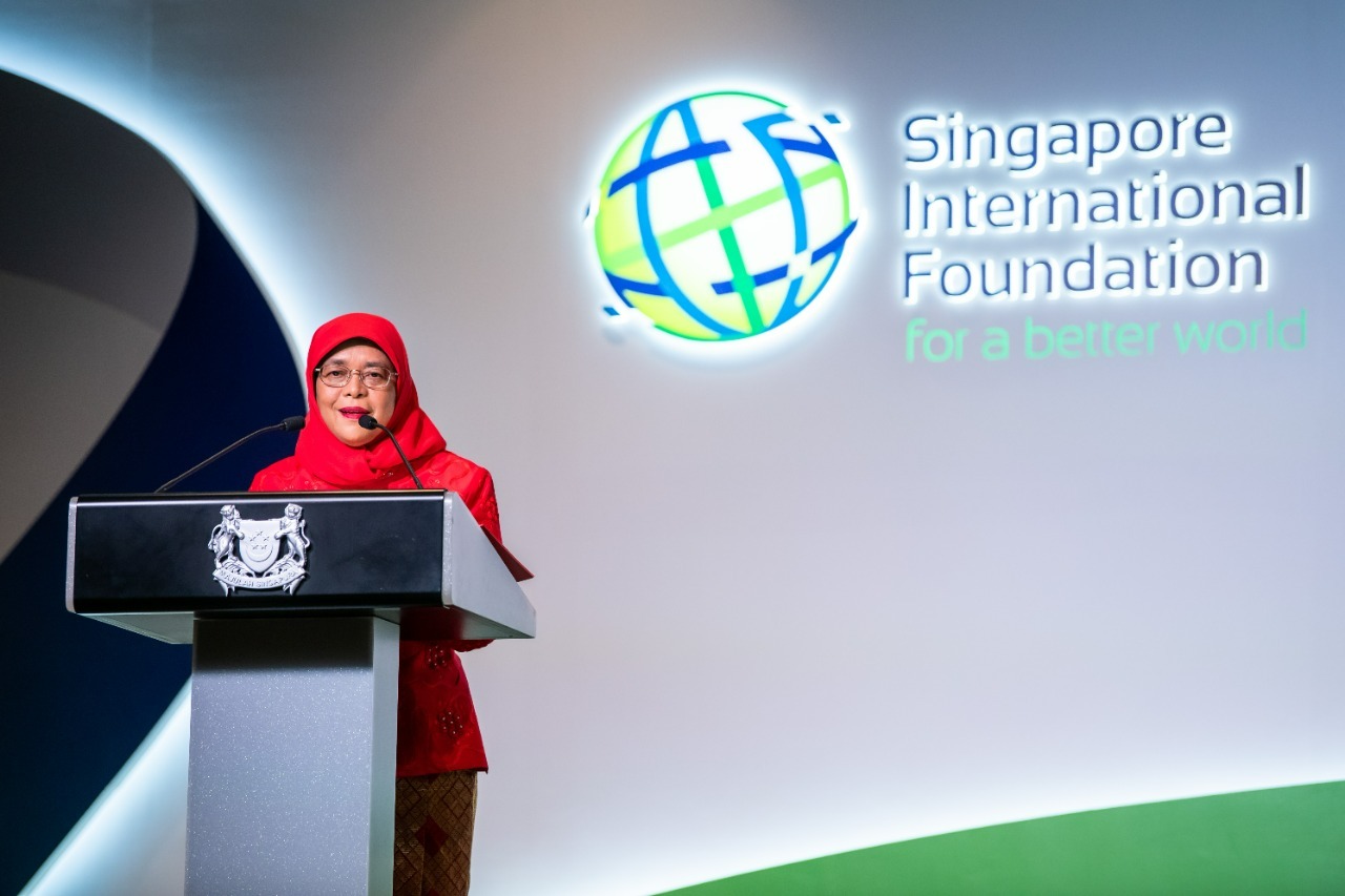 Presiden Singapura Halimah Yacob menghadiri peringatan hari ulang tahun ke-30 Singapore International Foundation (SIF).