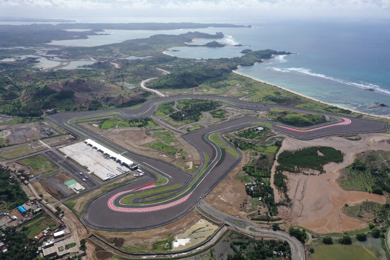 Foto udara Sirkuit Mandalika yang akan digunakan untuk ajang MotoGP