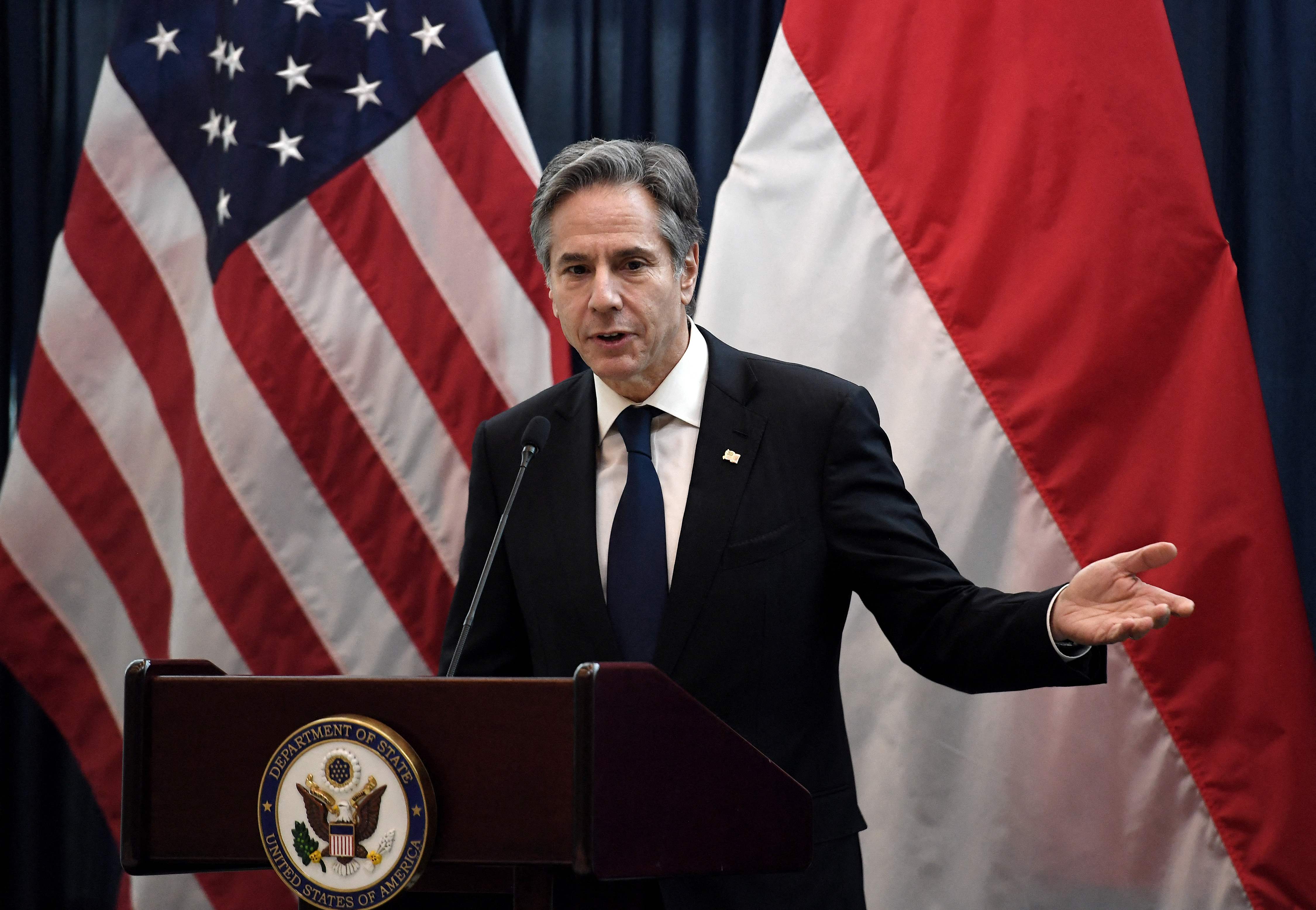 Menlu AS Antony J. Blinken saat mengunjungi Indonesia.