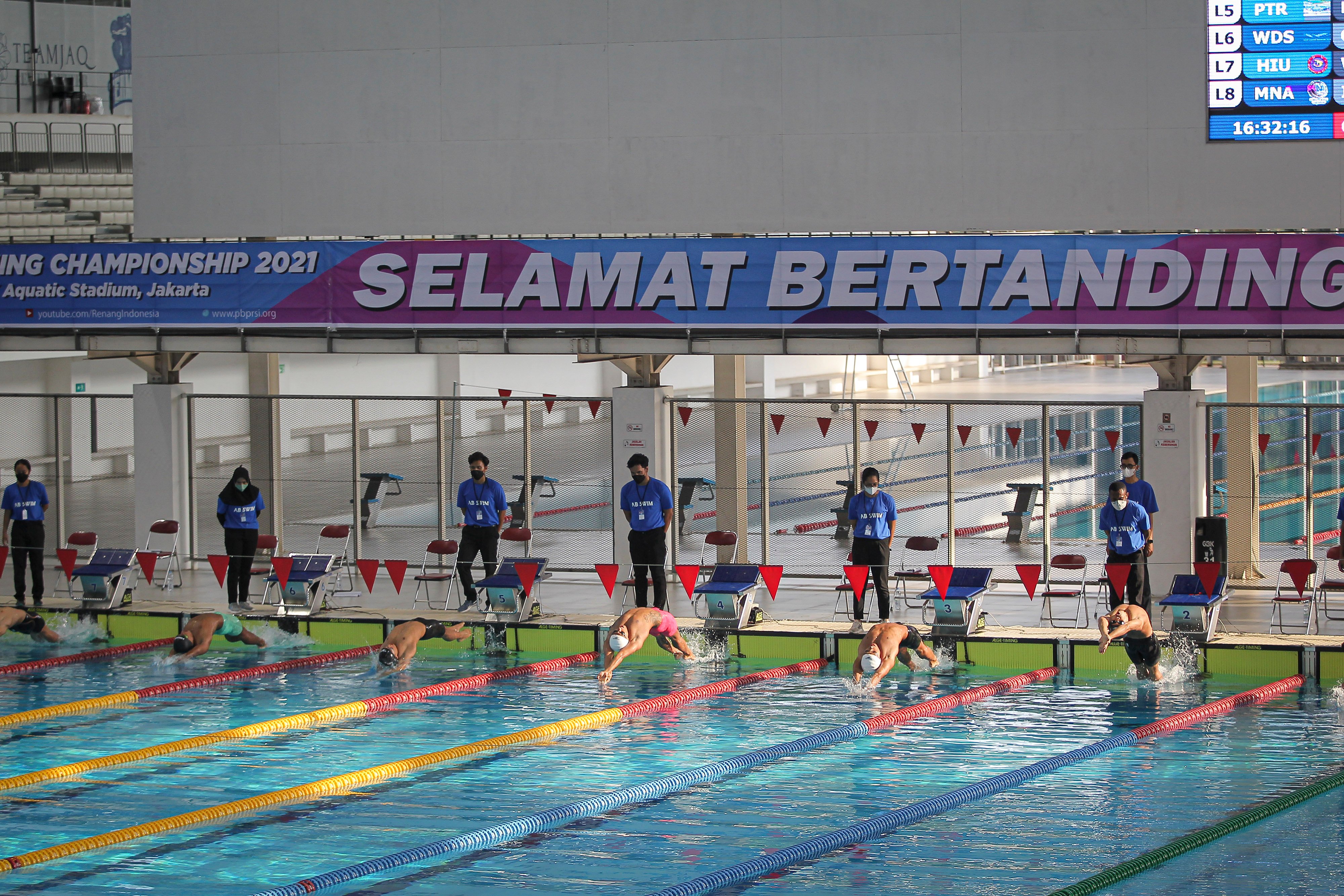 Indonesia Open Swimming Championships 2021 di Stadion Akuatik Gelora Bung Karno (GBK) Senayan, Jakarta.