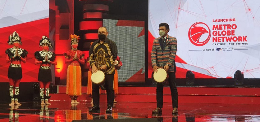 Peluncuran kanal berita berbahasa Inggris Metro Globe Network di Studio Metro TV, Jakarta