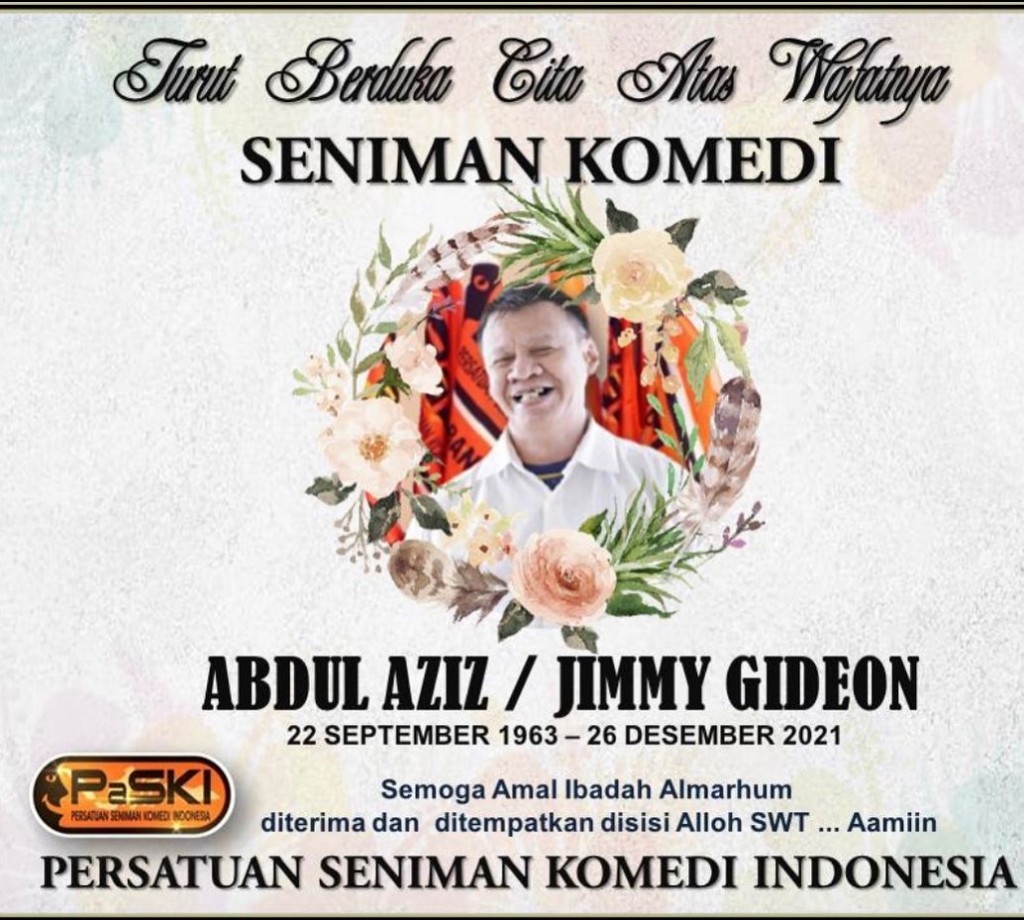 Ucapan berbelasungkawa atas meninggalnya komedian Jimmy Gideon